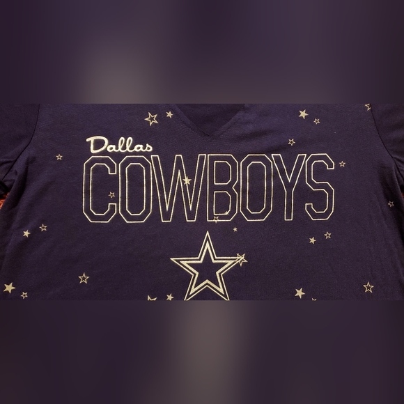 Woman's DALLAS COWBOYS "Kassie Choker" Navy Blue T-shirt (M, L, XL, 2XL) - Picture 2 of 5